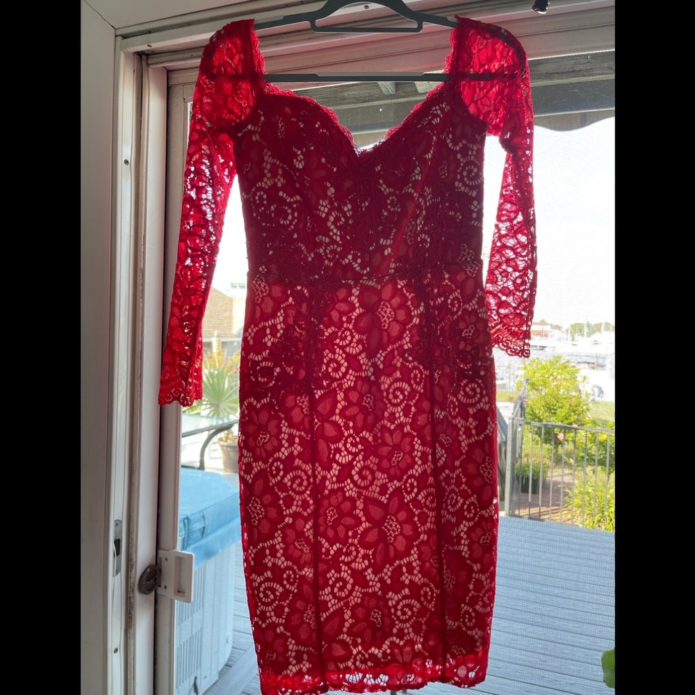 Red sexy lace dress brand new
